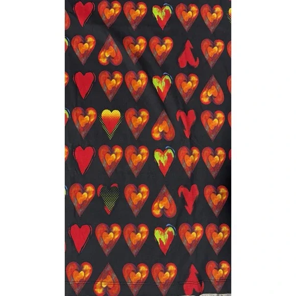 sz XSNEW $650 VERSACE Mens Black Cotton ‎ HEART RUNWAY PRINT Crew Neck T-SHIRT
